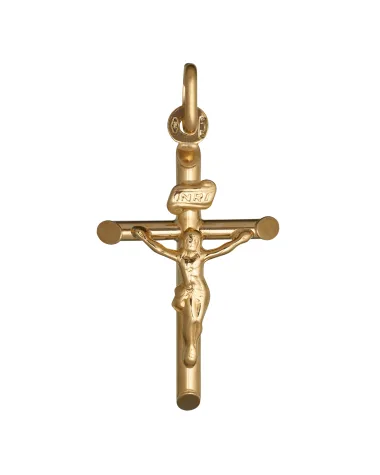 18CT Y/G CRUCIFIX 42mm
