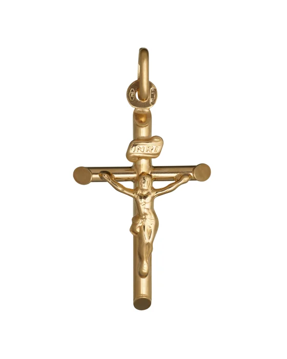 18CT Y/G CRUCIFIX 42mm