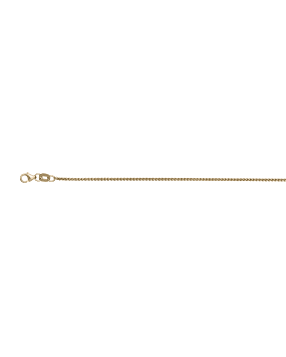 9CT W/G D/C WHEAT 1.25mm/42cm