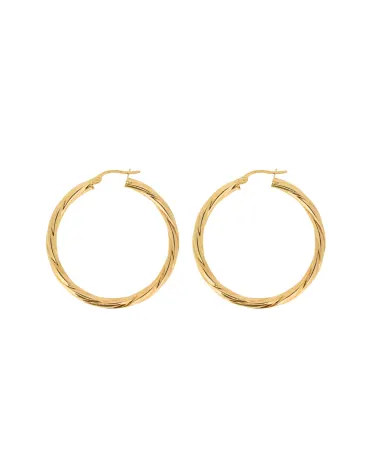 9CT Y/G TWIST HOOPS 3mm/25mm
