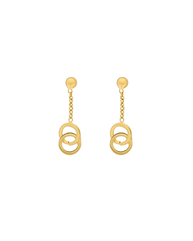 9CT Y/G CIRCLE DROP EAR 22mm