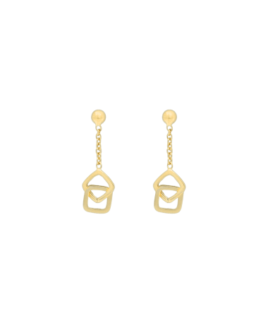 9CT Y/G SQUARE DROP EAR 24mm
