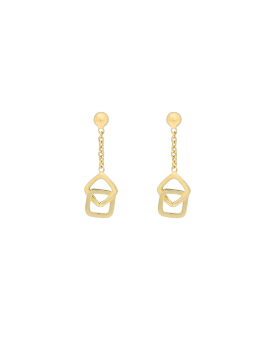9CT Y/G SQUARE DROP EAR 24mm