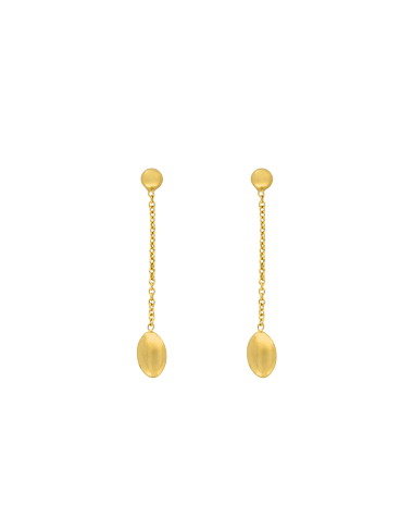 9CT Y/G OVAL DROP EAR 30mm
